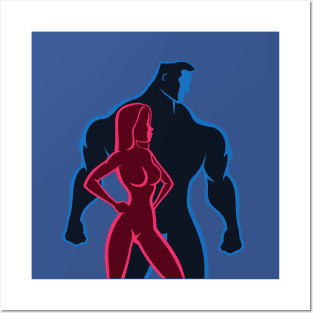 Gym couple Posters and Art